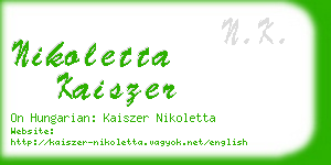 nikoletta kaiszer business card